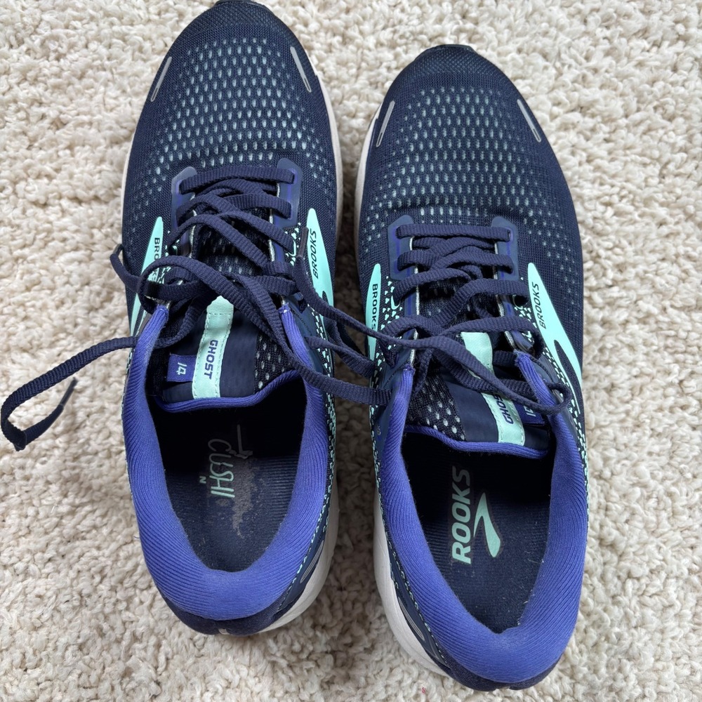 Brooks Ghost 14 Navy Purple Teal Running Shoes Womens 11 Medium 1203561B446